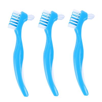 CTIRCHIU Dental Brush Double Toothbrush 6Pcs Set with Double Brush Head Non-Slip Handle for False Teeth Home Use Cleaning