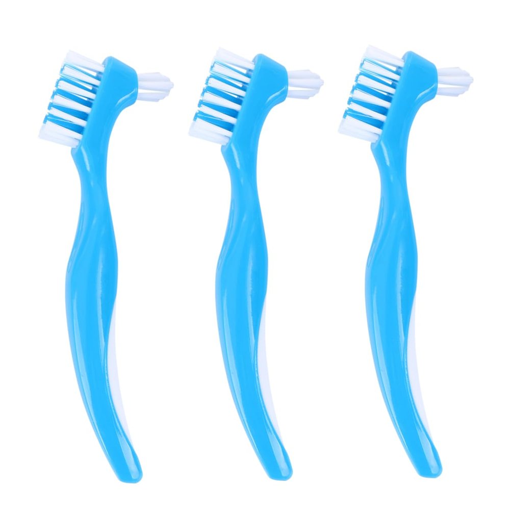 CTIRCHIU Dental Brush Double Toothbrush 6Pcs Set with Double Brush Head Non-Slip Handle for False Teeth Home Use Cleaning