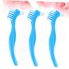 CTIRCHIU Dental Brush Double Toothbrush 6Pcs Set with Double Brush Head Non-Slip Handle for False Teeth Home Use Cleaning view 3