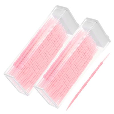 SHERCHPRY Compact Pink Interdental Brush 120pcs (2 Boxes x 60) Fishbone Pp Teeth Cleaner for Daily Household and Travel Use Dental Gum Care