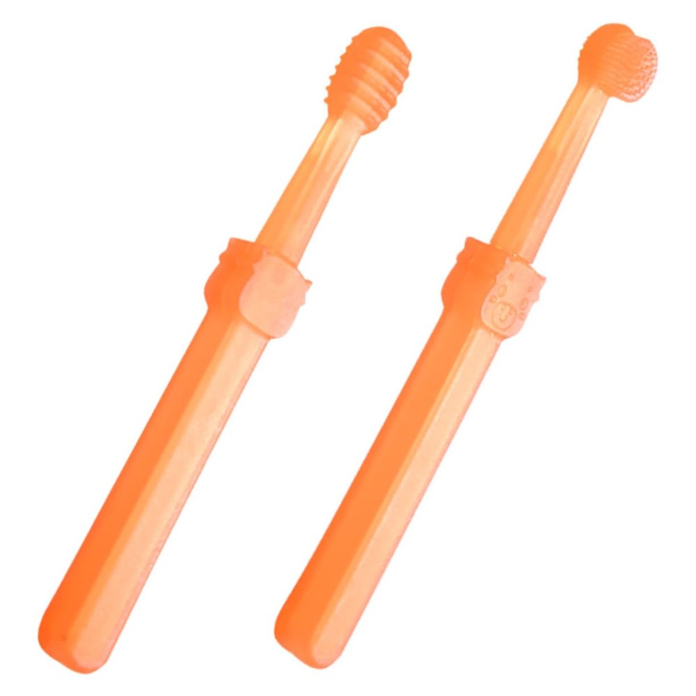 minkissy 2Pcs Finger Toothbrush Set Soft Silicone Oral Care for Boy Girl with Gentle Bristles Portable Storage Box Included for Travel and Home Use for Newborns