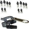 12Pcs Black Fix Zip Puller -3 Sizes Zip Slider Repair Instant Kit -Instant Kit Fix Black Zipper Rescue -Zipper Set for Jacket,Luggage,Backpacks Travel Practical Accessories Replacement
