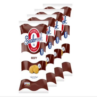 Crisps 5pk X Pack Of 4 - Beefy - The Original Crinkle Cut Crisp - Gluten Free And Vegetarian Friendly