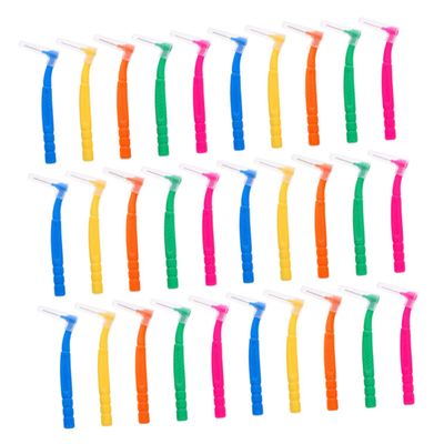 BESTYASH 30pcs Orthodontic Toothbrush Portable Brush Head Interdental Brush for Braces Cleaning Teeth Between Teeth Flossing Tool