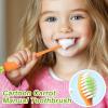 Kids Tooth Brush, Carrot-Shaped Baby Toothbrushes, Tooth Brush Gum Care Supply for Ages 3+ Boys Girls Daily Outdoor Home Apartment Travel Camping Bathroom view 2