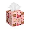 Leather Tissue Box Cover Square - Leopard Print Pink Cowboy Boots Print Tissue Box Holder Paper Case, Organizer Dispenser for Modern Home & Room/Office/Bathroom Decor view 1