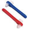 GANAZONO Denture Toothbrush Double-Ended Small Size 2pcs Set with Blue and Red Brushes for Adult Oral Care, Precision Cleaning for Dentures and Hard-to-Reach Areas view 1