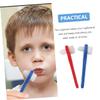 GANAZONO Denture Toothbrush Double-Ended Small Size 2pcs Set with Blue and Red Brushes for Adult Oral Care, Precision Cleaning for Dentures and Hard-to-Reach Areas view 3