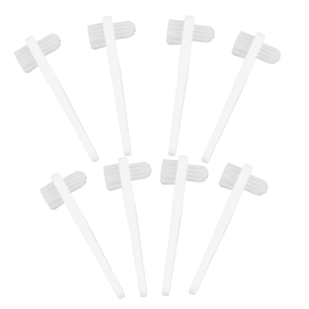 Beatifufu 8pcs Denture Toothbrush Set with Pp Material, Soft Cleaning Brush for Easy Operation and Safe Use, White Portable Denture Toothbrushes for Family and Friends Oral Care
