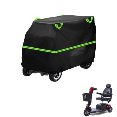 FreshCart Basics Mobility Scooter Cover Compatible with Golden Buzzaround Lx Gb 119,210D Material,dustproof,Waterproof,Sun-Proof,with Storage BagBlack Green