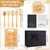 Patelai 17 Pcs House Warming Gifts New Home, Housewarming Gift Basket for New Homeowner Sweet Couples Home Supplies Include Apron Bamboo Spoons Cutting Board Gloves Cards with Black Present Box view 3