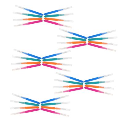BAZEITFLOW 40pcs Oral Care Flosser Interdental Brush Toothpick Robust Stainless Steel Wire for Deep Cleaning Green Blue