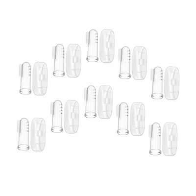 Hoement 10Sets Silicone Finger Toothbrush with Storage Case Oral Massager for Teething Relief Healthy Habits Safe Food Grade Silicone for Newborns
