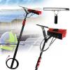 Telescopic Window Cleaning Pole with Water Fed Brush, 18FT Extendable Cleaner for Conservatory Roofs, Adjustable Angle Scraper for Photovoltaic Panel & Window Cleaning view 1