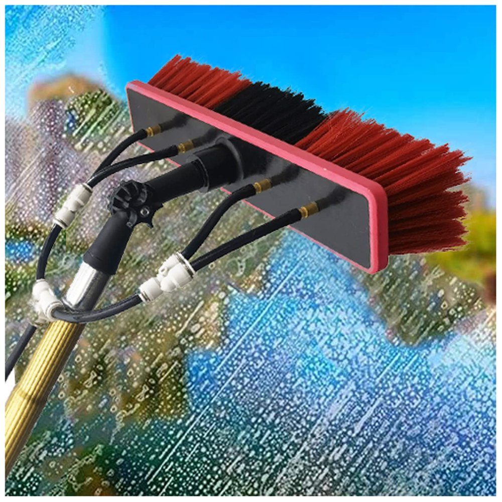 24FT Water Fed Telescopic Pole for Window Cleaning, Perfect for Photovoltaic Panels, Truck Windows, Glass Walls - Lightweight & Durable Design