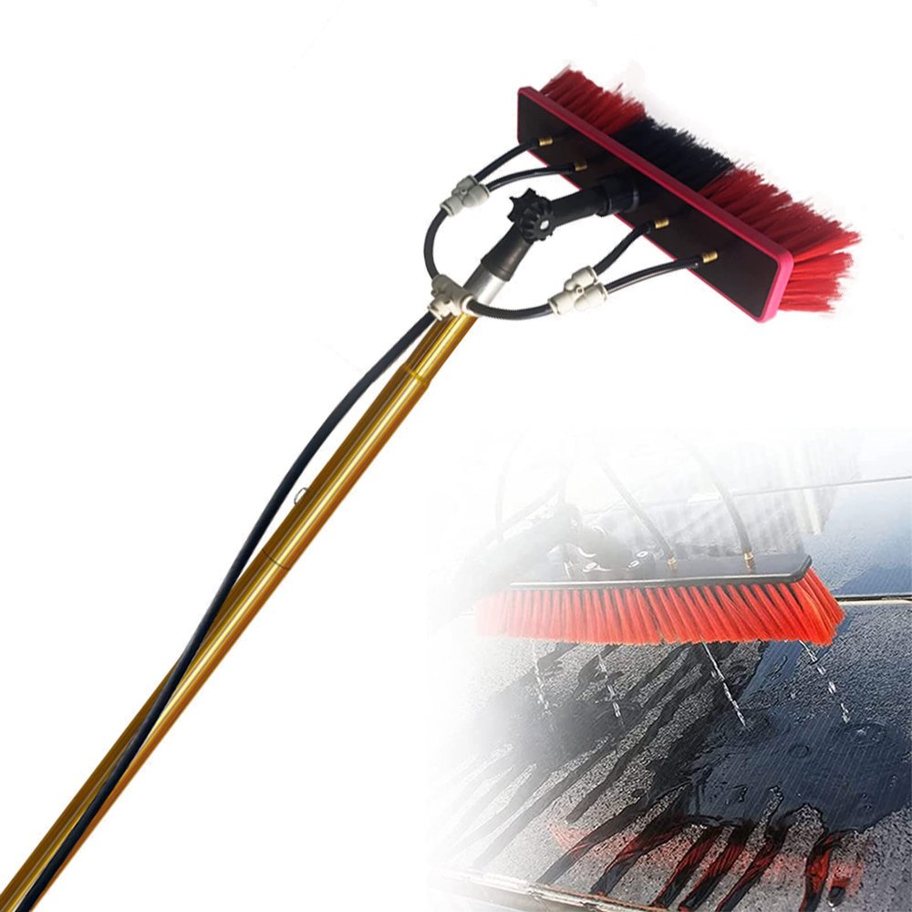 18FT Water Fed Window Cleaning Pole - Telescopic Brush for Solar Panel & Photovoltaic Cleaning, Heavy Duty Extension Tool for Efficient Window & Solar Maintenance