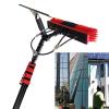 30ft Telescopic Window Cleaning Rod with 35cm Brush Head - Water-Fed Squeegee for Solar Panel & Photovoltaic Cleaning, Durable Hose Attachment, 7.2M Reach view 1