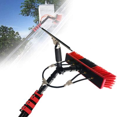 10.8m Telescopic Solar Panel Cleaning Brush, Water Fed Window Cleaning Pole with 35cm Brush Head, Perfect for Efficient Outdoor Cleaning - 39FT Length