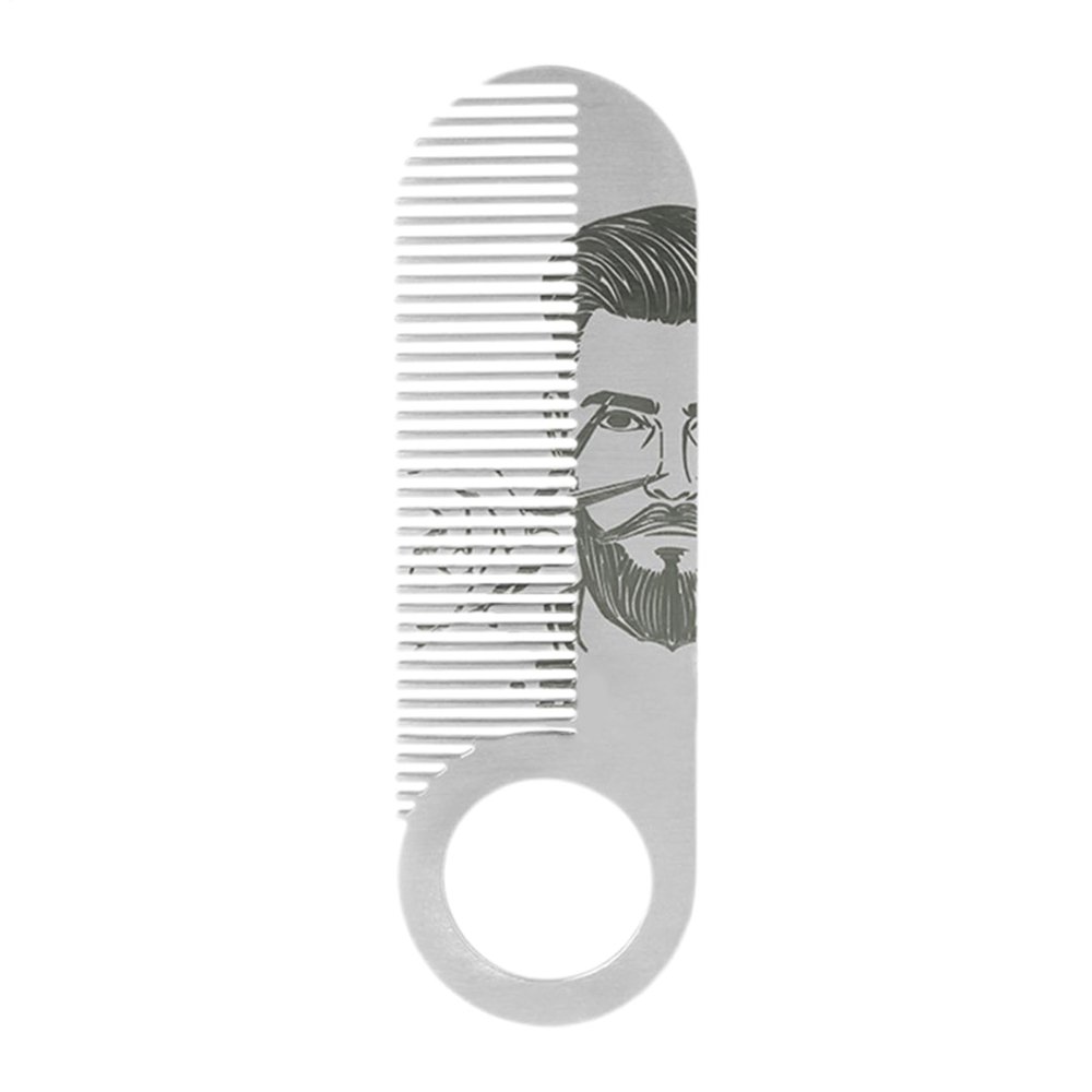Beard Comb for Men | 4.02 Inch Moustache Comb | 201 Stainless Steel Hairdressing Styling Groomer Combs | Anti-Snag Portable Tool for Facial Hair Care Travel Business Gift Daily Use