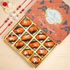 Ghasitaram Gifts Jaiccha Rakhi for Brother - Orange Stuffed Dates 12 pcs in Premium Box with 2 rakhis view 1