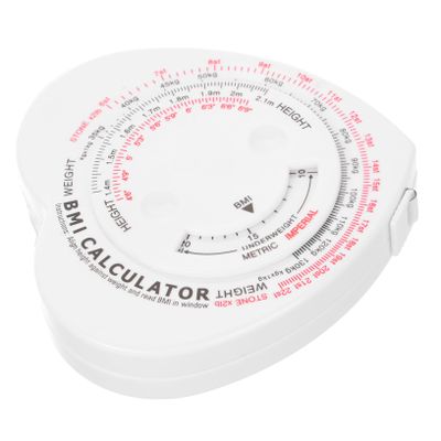 BELLIFFY Heart-shaped Body Fat Measuring Tape Measure 1.5m Compact and Lightweight Plastic Retractable Measurement Tape for Waist and Weight Health Monitoring