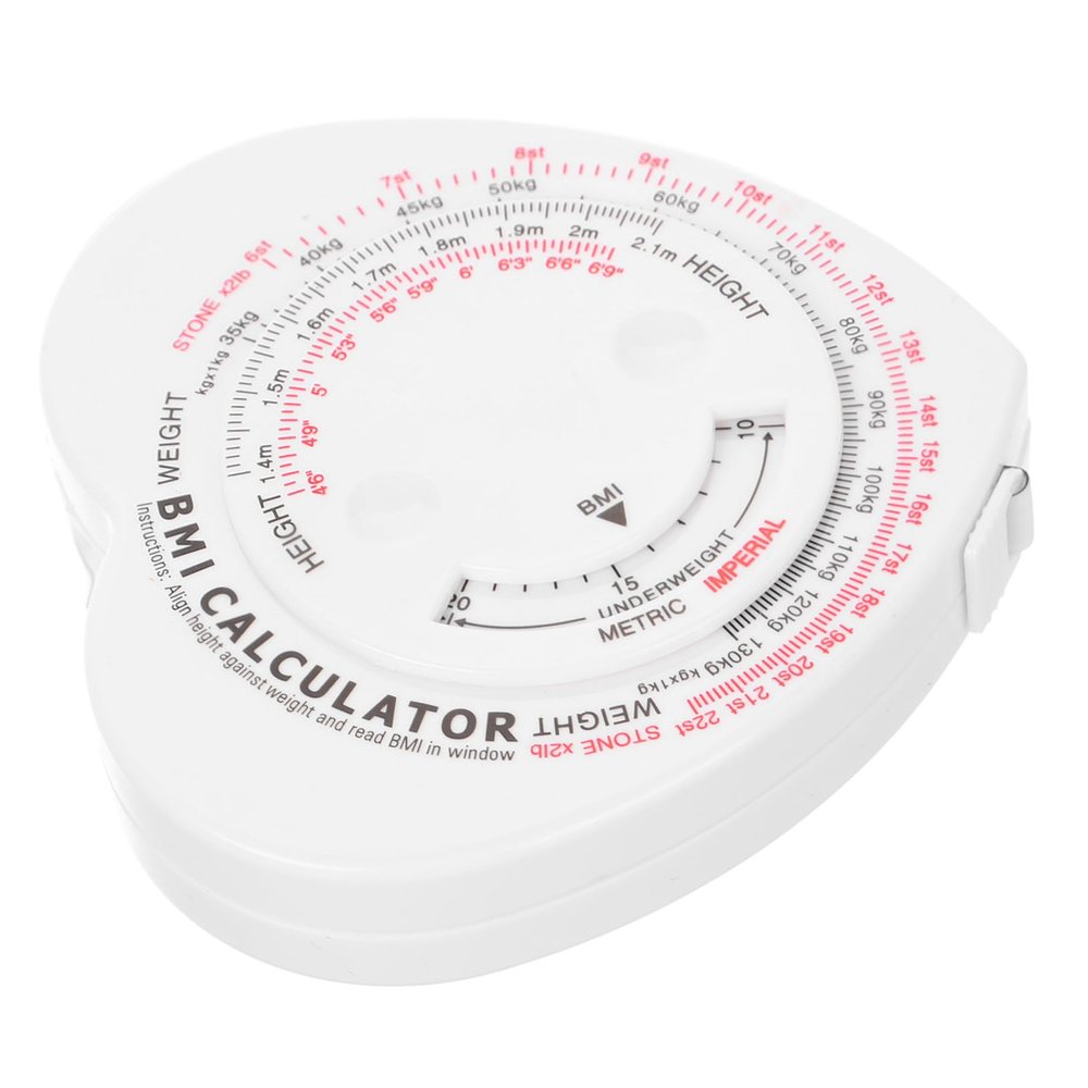 BELLIFFY Heart-shaped Body Fat Measuring Tape Measure 1.5m Compact and Lightweight Plastic Retractable Measurement Tape for Waist and Weight Health Monitoring