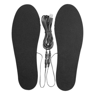 1 Pair Heated Insoles USB Charging Heating Insoles Size 35-44 Electric Heating Foot Warmer Washable Insoles