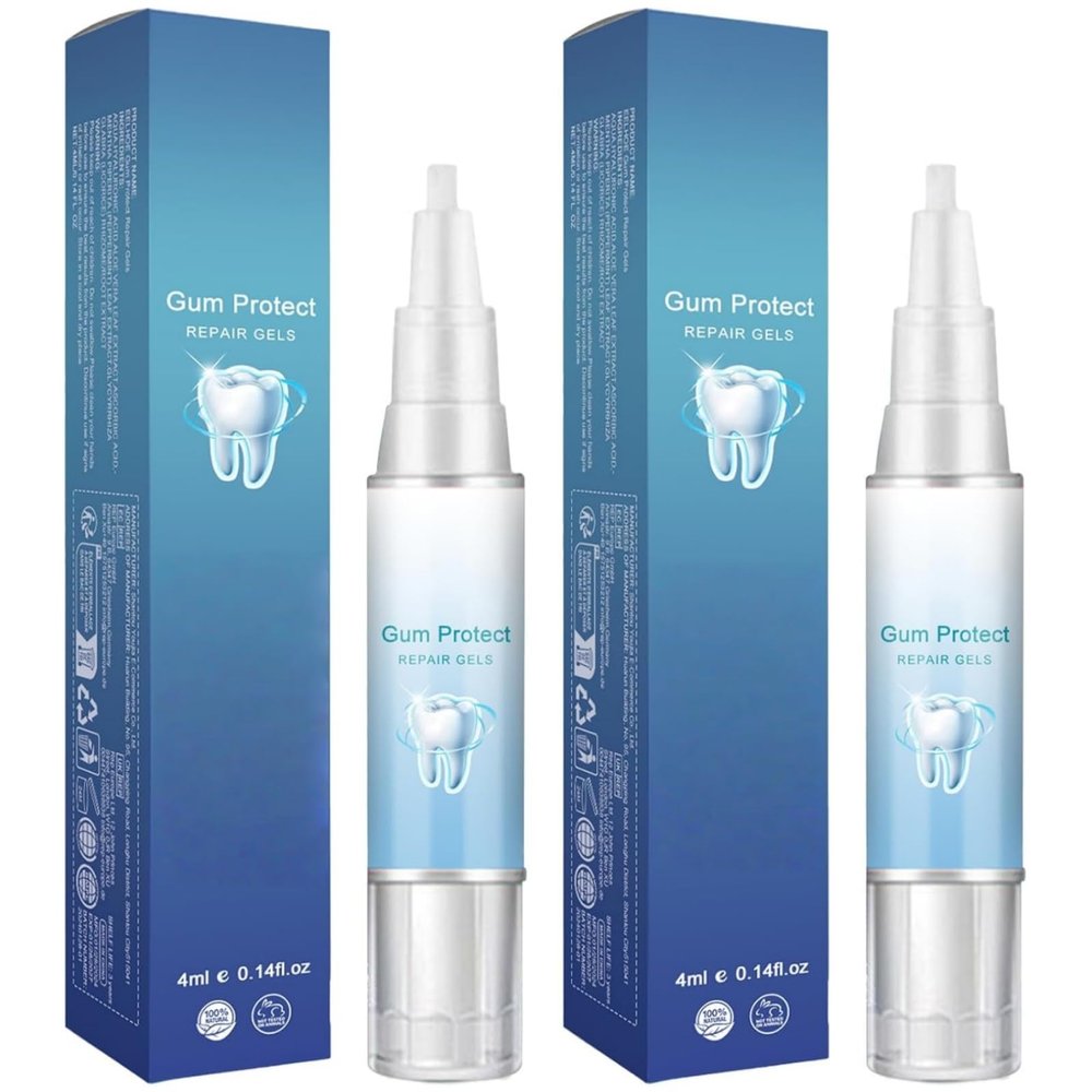 2PCS Gum Repair Gel Treatment,Gum Repair for Receding Gu-Ms,Teeth Re-Pair Gel,Gu-M Shield Therapy G-El,Teeth Brightening Essence Pen,Instant Treatment,Protect Oral Care,Deeply Cleaning,Fresh Breath