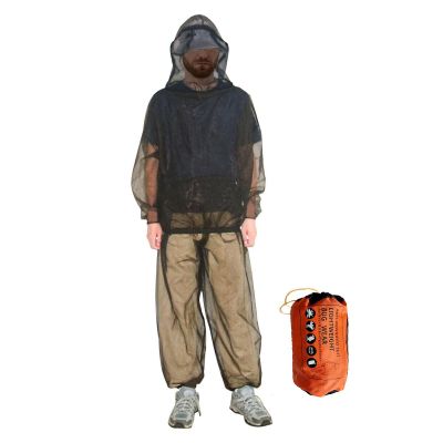 BHGLUZGBY Mosquito Suit Net Bug Mesh Pants Jacket with Hood for Outdoor Protection with Carrybag for Gardening Fishing Hiking-Black||L/XL