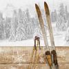 20 Napkins Christmas Skis on Wood Table Decoration Paper Napkins with Motif Also for Decoupage and Decoupage 33 x 33 cm view 1