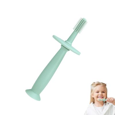 360 Children's Toothbrush with Suction Base, Infant Training Toothbrush for 6-12 Months Teething for Newborn Training and Oral Cleaning