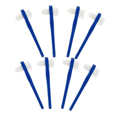 HAMPPLIES 8pcs Denture Brush Toothbrush Set with Comfortable Grip and Pp Material, Small Size for Easy Operation, for Denture Cleaning and Oral Care at Home Or Travel