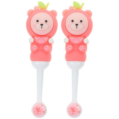 ELAYARD 2pcs Soft Silicone Children's Toothbrushes for Toddlers and Kids with Gentle Care for Teeth and Gums, Cute Bear Shape Design, Safe and Easy to Use, for Ages 0-9