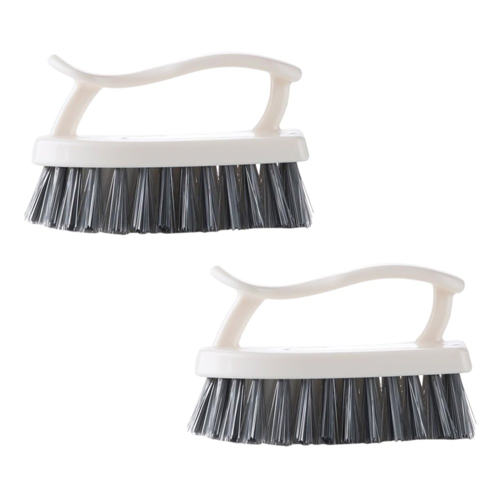 Gogogmee 2pc Bathroom Brush Plastic Bristles Cleaning Tool for Shoes Brush Laundry Houseware Scrubbing