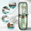 HOMOCONO Toothbrush Storage Case and Makeup Brush Holder Travel Toothbrush Cup with Dual Function Reusable PET Material Stylish Green Design for Camping and Travels view 2