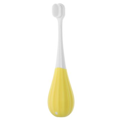 MUCKLILY Toddler Toothbrush Extra Soft Bristles Manual Kids Toothbrush Single Pack Yellow 2-5 Years Old for Baby Oral Care
