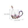 DINHEAROM Glass Tea Cup with Spoon, Crown Drinking Mug, Ergonomic Design, Explosion-Proof Glass, Unique Home Serveware for Tea and Everyday Use view 2