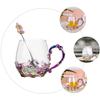 DINHEAROM Glass Tea Cup with Spoon, Crown Drinking Mug, Ergonomic Design, Explosion-Proof Glass, Unique Home Serveware for Tea and Everyday Use view 3