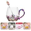 DINHEAROM Glass Tea Cup with Spoon, Crown Drinking Mug, Ergonomic Design, Explosion-Proof Glass, Unique Home Serveware for Tea and Everyday Use view 4