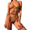 Babydoll Lingerie Set, See Through Plus Size Lingeries Dress Garter Belt Sexy Lingerie for Women Sets Floral Lace Babydoll Nightwear
