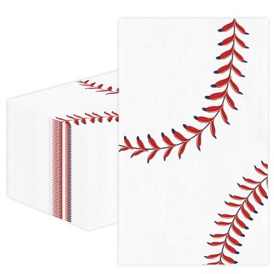 100 PCS Baseball Paper Napkins, Disposable Baseball Bathroom Guest Hand Towels Sports Theme Dinner Napkins Decorative for Kitchen Home Birthday Baby Shower Party Decoration (Baseball)