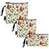 RPLIFE Red Squirrels Reusable Snack Bags and Sandwich Bag, Zipper Eco-Friendly Lunch Bag Washable for Travel Work School Office (3 Pack) view 1