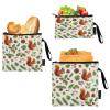 RPLIFE Red Squirrels Reusable Snack Bags and Sandwich Bag, Zipper Eco-Friendly Lunch Bag Washable for Travel Work School Office (3 Pack) view 2