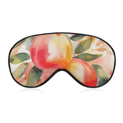 Colorful Peach Watercolor Design Sleep Mask for Women Men Side Sleeper Eye Cover with Adjustable Strap Soft Breathable Blackout Mask Slip-Free Deep Sleeping Travel Essentials