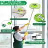 2 in 1 Lightweight Wall Cleaner Mop with Long Handle 75" 190cm Ceiling Duster Lint-Free Chenille Fiber Mop for Kitchen Baseboard Floor Glass Window Roof Cleaning Washer Scrubber Brush Tool Wet Dry Use view 2