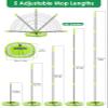 2 in 1 Lightweight Wall Cleaner Mop with Long Handle 75" 190cm Ceiling Duster Lint-Free Chenille Fiber Mop for Kitchen Baseboard Floor Glass Window Roof Cleaning Washer Scrubber Brush Tool Wet Dry Use view 3