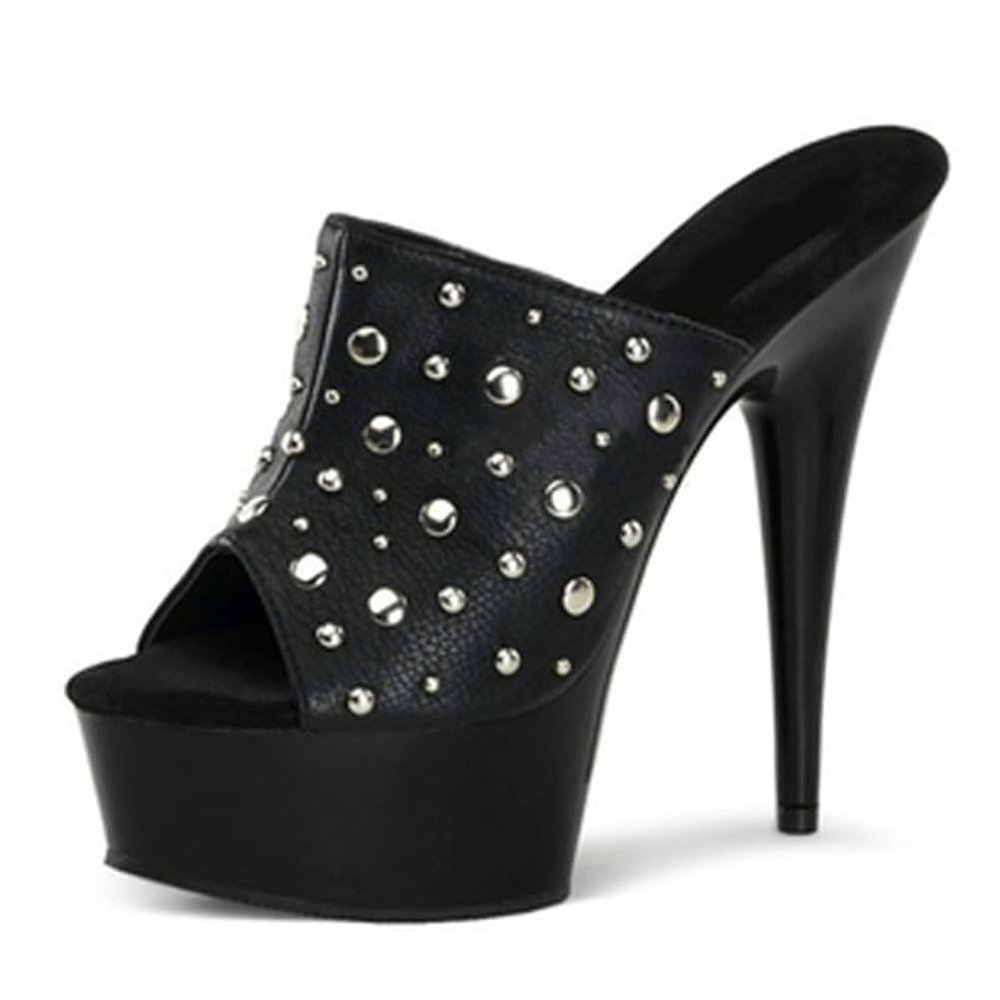YhdtHSF Women 15CM High Heels Platform Ankle Strap Sandals Open Toe Slippers Plus Size Shoes,Black,9 UK