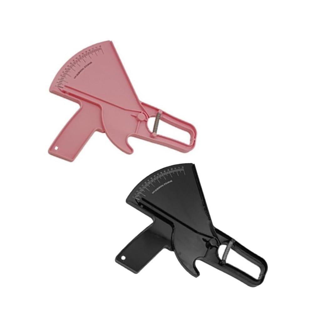 2PCS Professional Body Fat Caliper Measure Tester 0-80mm Analyzer Precision Skinfold Test for Fitness Tracking