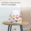 2 pack Flat Doodle Hearts (28) Tissue Box Cover, Decorative Tissue Box Dispenser for Bathroom, Parlors, Office, Bedroom Dresser, Vanity Countertop, Nightstand, Car, and Desk view 2