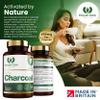 Royal Oak Health High Strength 450mg Steam Activated Coconut Charcoal Capsules | 2 Month Supply | Natural Detox & Gas Relief | 60 Vegan Capsules | UK Made view 3